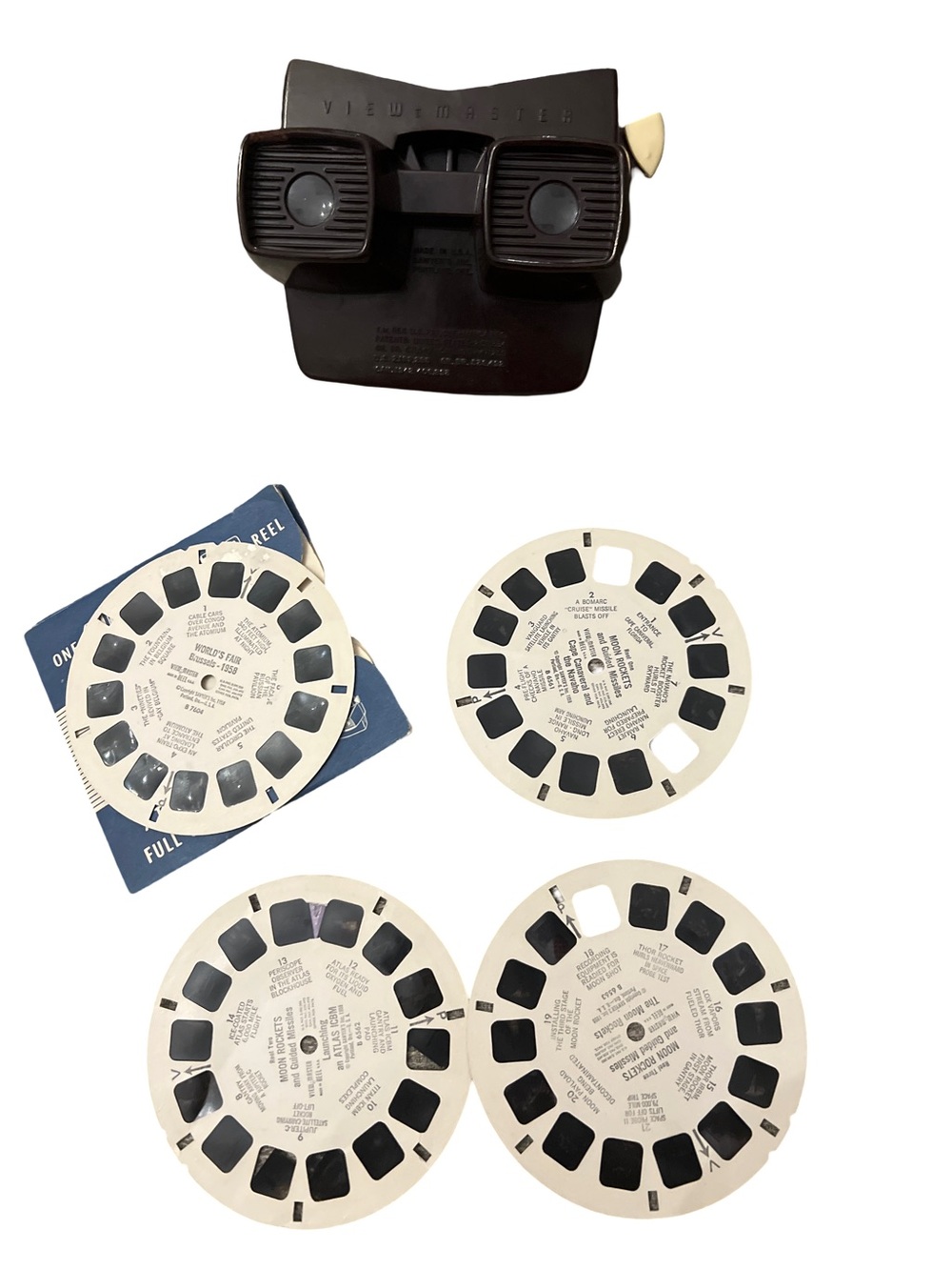 Vtg 1950s Sawyer's View-Master Brown Bakelite Made In  Oregon With 7 Reels+read